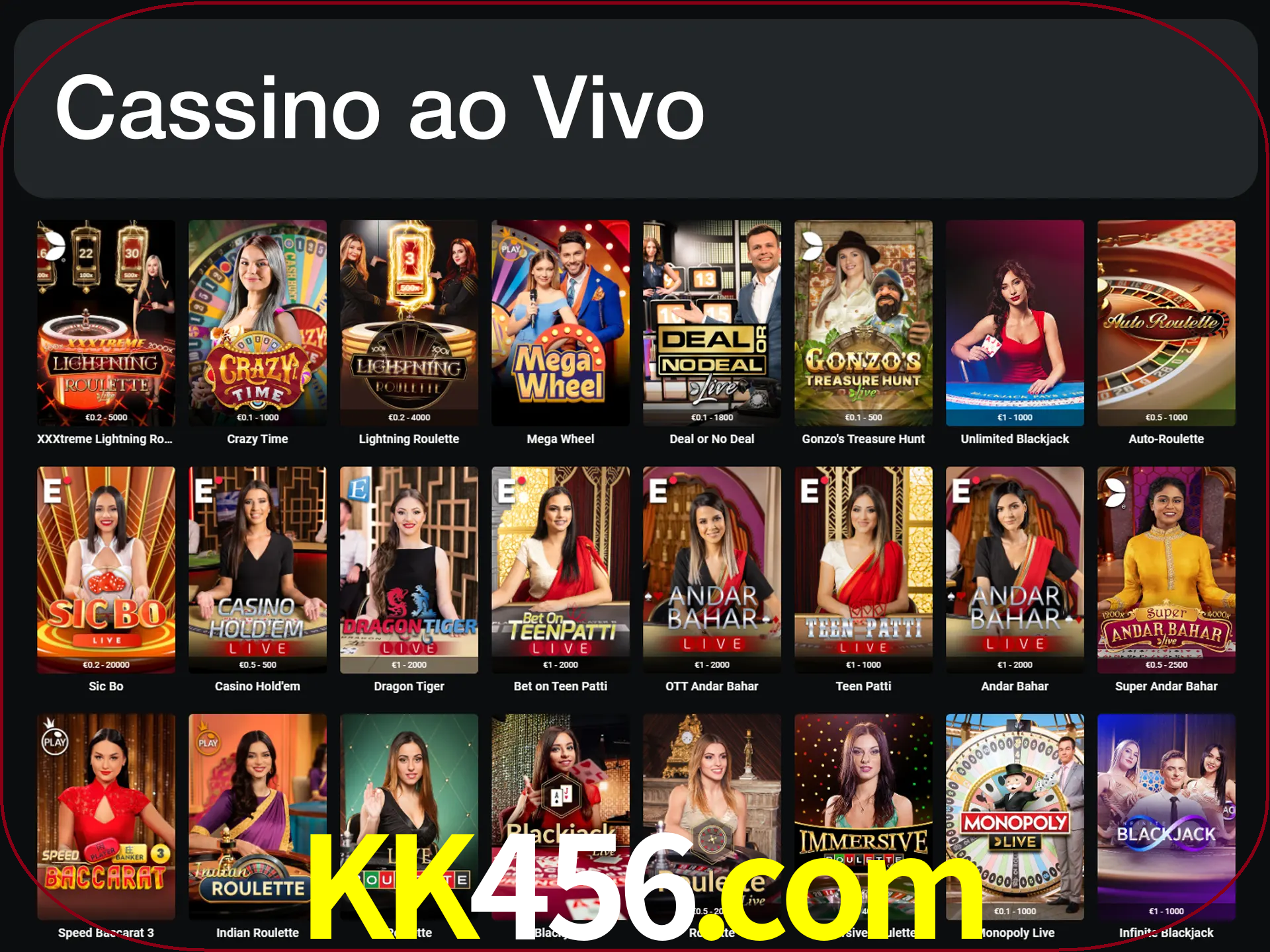 Jogue jogos de cassino com um verdadeiro dealer.
