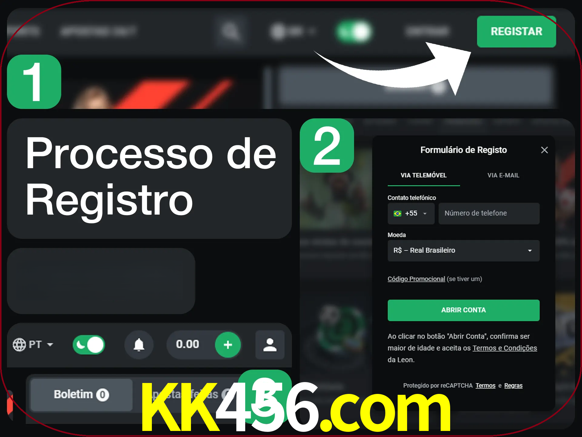 O processo de registro na LeonBet é simples.